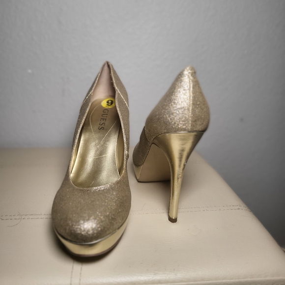 Guess Gold Glitter Heels - Picture 2 of 7